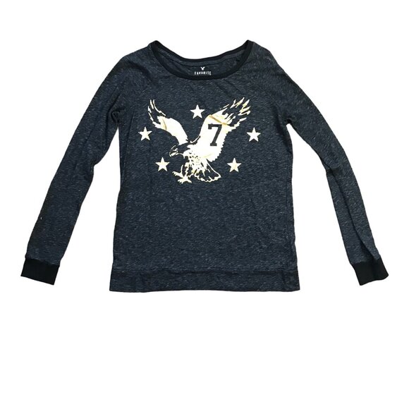 American Eagle Outfitters Favorite Tee Women's Small Long Sleeve Metallic‎ Gold - Picture 1 of 9